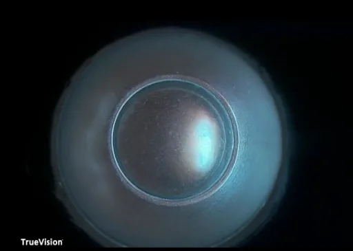 The Mark XI in front of an artificial eye, lit