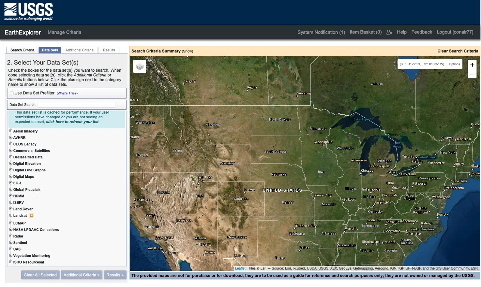 USGS’s EarthExplorer